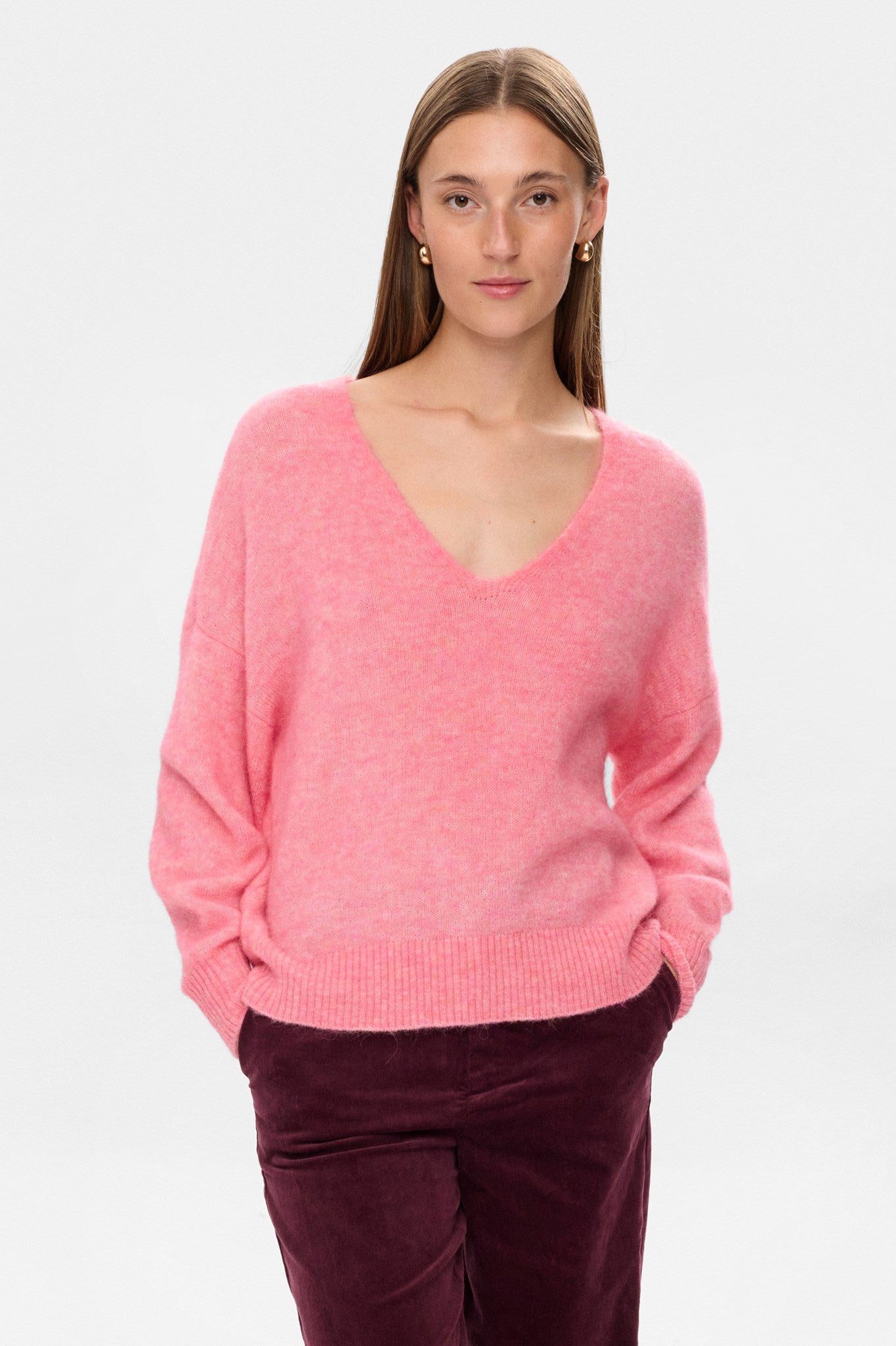 NURIETTE V-NECK PULLOVER  - Pink Lemonade