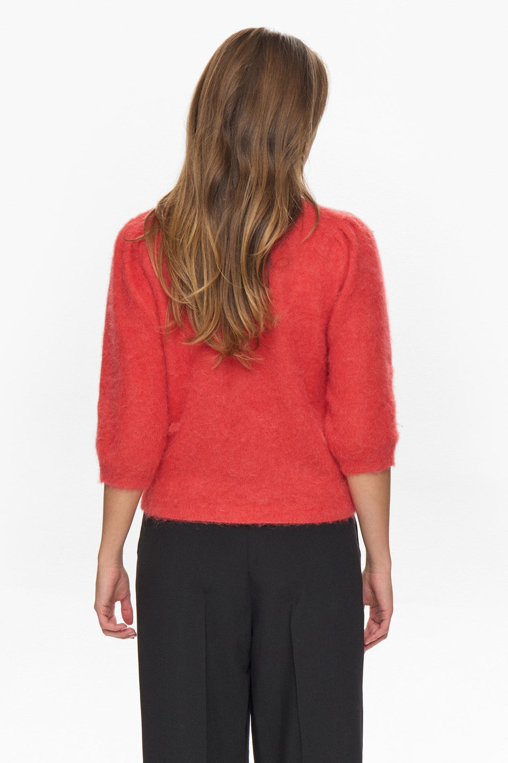 NUSURI BRUSHED SS CARDIGAN - Fiery Red