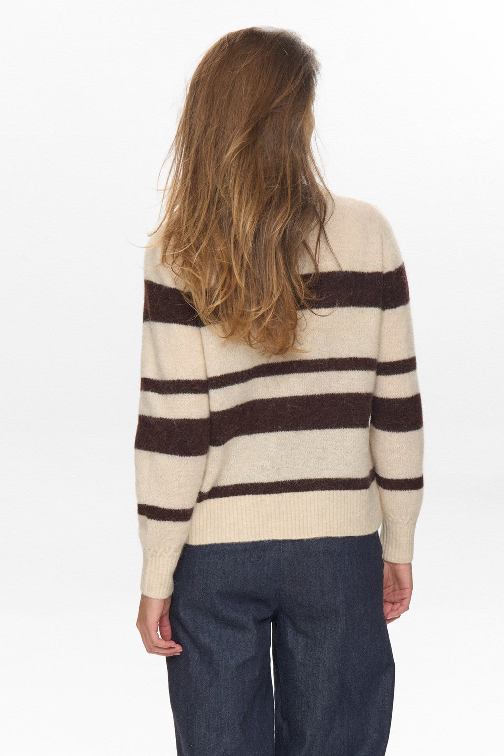 NURIETTE WIDE STRIPE PULLOVER - Black Coffee