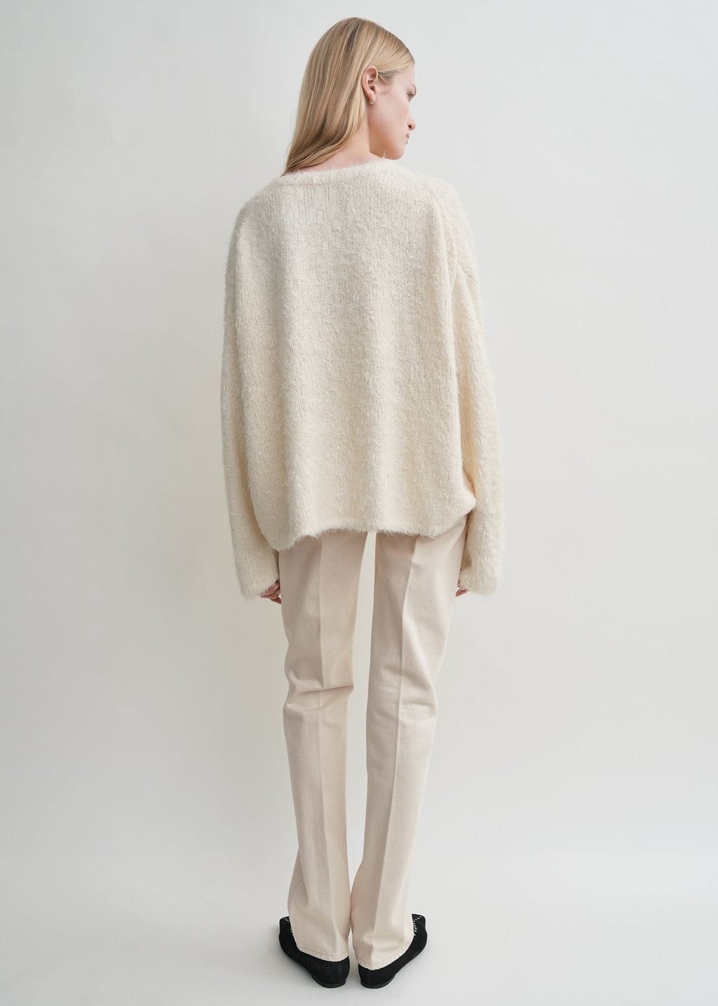 Boxy silk knit cream