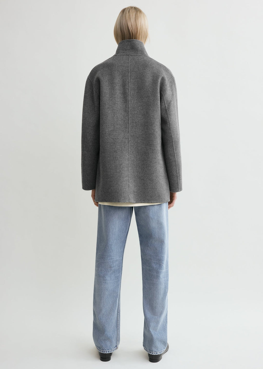 Patch pocket doublé jacket pale grey melange