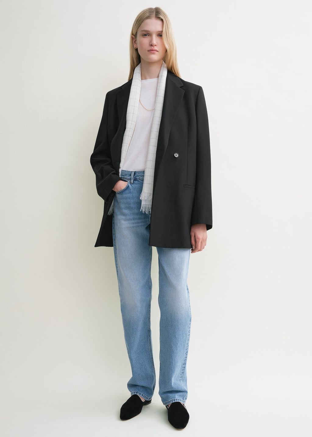 Double-breasted blazer black