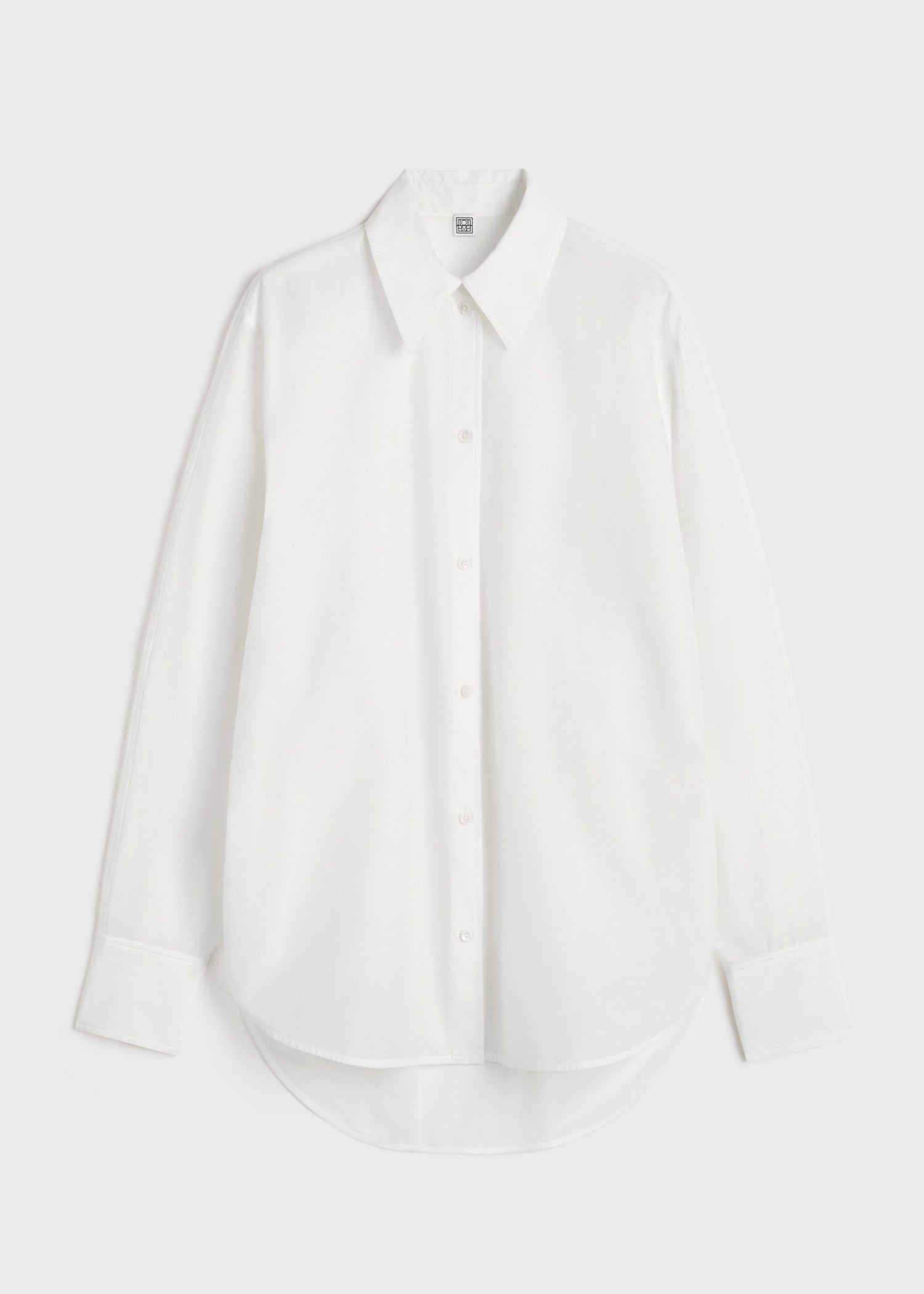 Kimono-sleeve cotton shirt white