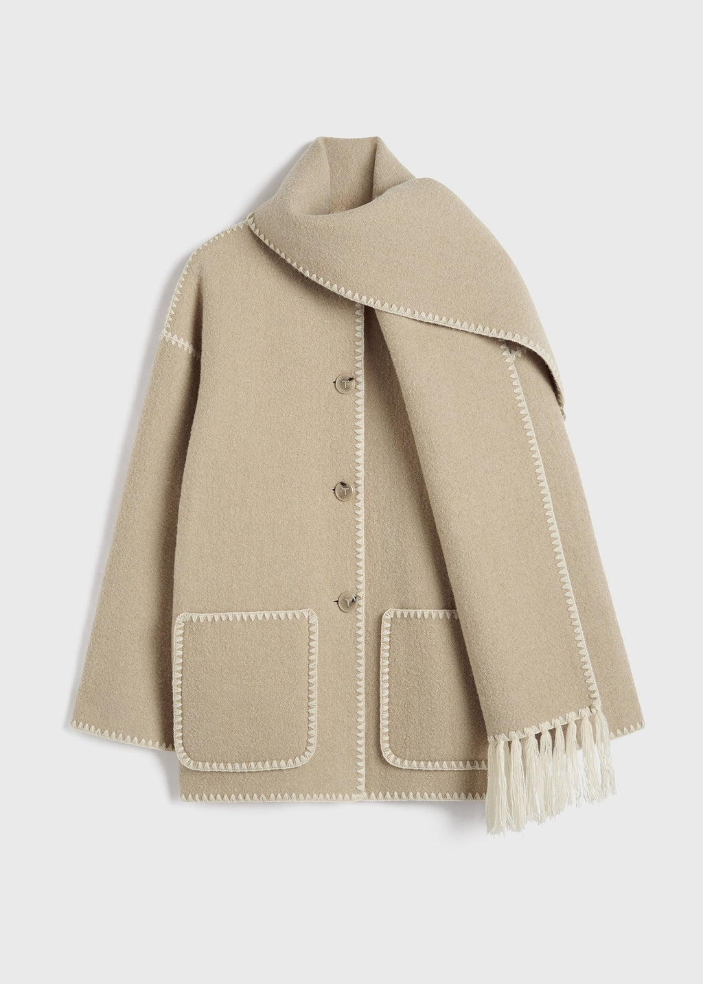 Embroidered scarf jacket harvest