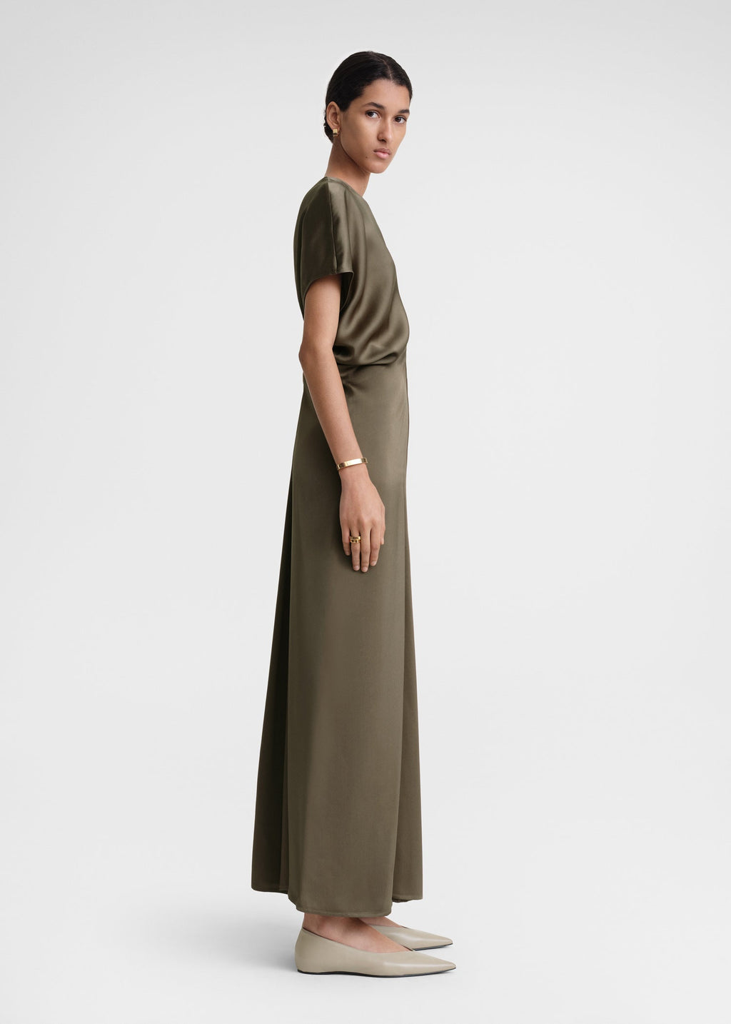 Slouch waist dress bay leaf
