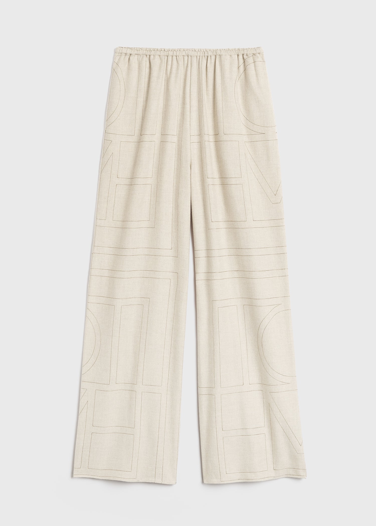 Monogram flannel pj bottoms light beige melange